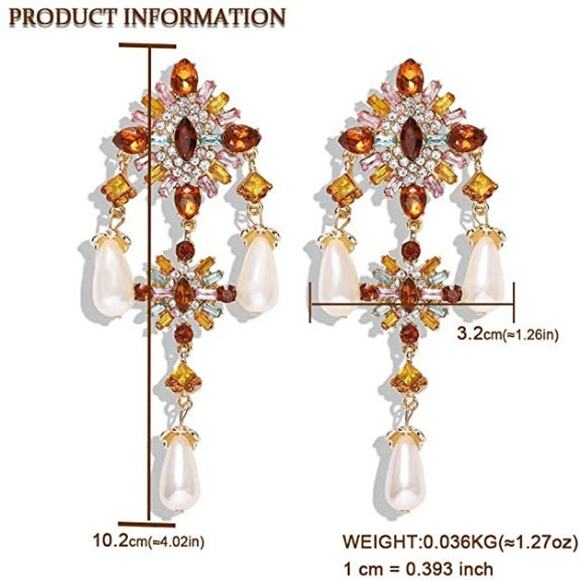 Bridal Formal Chandelier Pearl Earrings - Picture 2 of 6